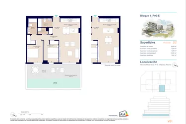 Rzut - Mieszkanie na sprzedaż 3 pokoje o powierzchni 108,31 m² - numer 1-01-E w Apartamenty w La Vila Joiosa - 84746678