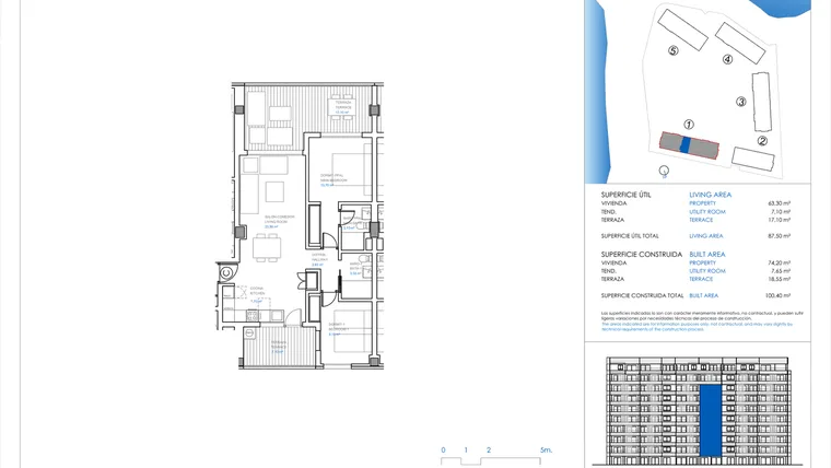 Rzut - Mieszkanie na sprzedaż 2 pokoje o powierzchni 100,4 m² - numer 5-C2 w Apartamenty w Dehesa de Campoamor - 20147494