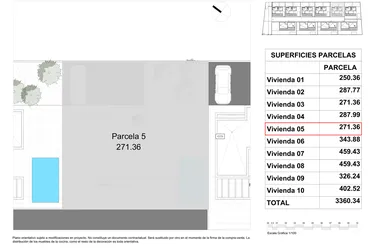 Rzut - Dom na sprzedaż 3 pokoje o powierzchni 271,36 m² - numer 5 w Domy w Finestrat - 81346092