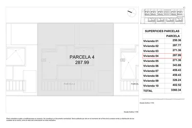 Rzut - Dom na sprzedaż 3 pokoje o powierzchni 287,99 m² - numer 4 w Domy w Finestrat - 81346092