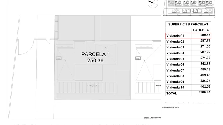 Rzut - Dom na sprzedaż 3 pokoje o powierzchni 250,36 m² - numer 1 w Domy w Finestrat - 81346092