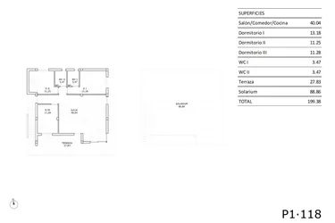 Rzut - Dom na sprzedaż 3 pokoje o powierzchni 82,69 m² - numer 0-118 w Domy w San Miguel de Salinas - 87172235