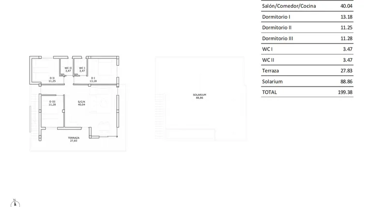 Rzut - Dom na sprzedaż 3 pokoje o powierzchni 82,69 m² - numer 0-118 w Domy w San Miguel de Salinas - 87172235