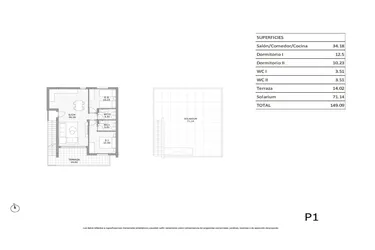 Rzut - Dom na sprzedaż 2 pokoje o powierzchni 63,93 m² - numer 1-112 w Domy w San Miguel de Salinas - 87172235