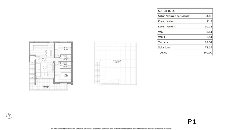 Rzut - Dom na sprzedaż 2 pokoje o powierzchni 63,93 m² - numer 1-112 w Domy w San Miguel de Salinas - 87172235