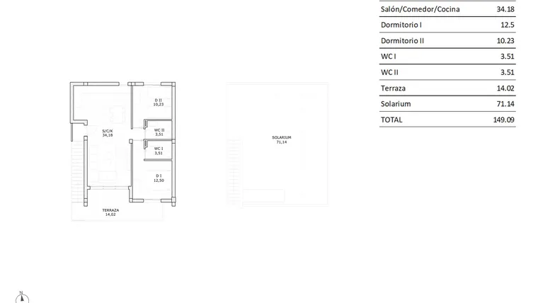 Rzut - Dom na sprzedaż 2 pokoje o powierzchni 63,93 m² - numer 1-110 w Domy w San Miguel de Salinas - 87172235