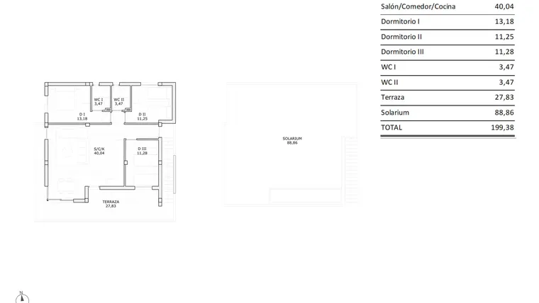 Rzut - Dom na sprzedaż 3 pokoje o powierzchni 82,69 m² - numer 1-102 w Domy w San Miguel de Salinas - 87172235