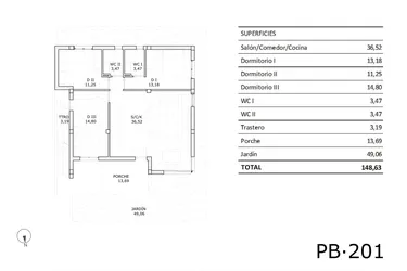 Rzut - Dom na sprzedaż 3 pokoje o powierzchni 82,69 m² - numer 0-201 w Domy w San Miguel de Salinas - 87172235