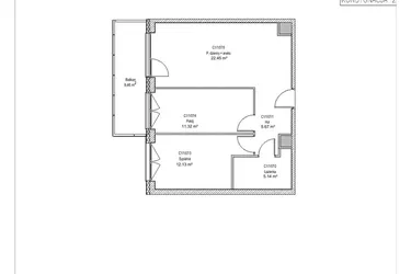 Rzut - Mieszkanie na sprzedaż 3 pokoje o powierzchni 56,71 m² - numer C1/1/07 w Chylońska STO10 etap III