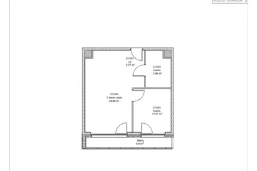 Rzut - Mieszkanie na sprzedaż 2 pokoje o powierzchni 45,49 m² - numer C1/1/05 w Chylońska STO10 etap III