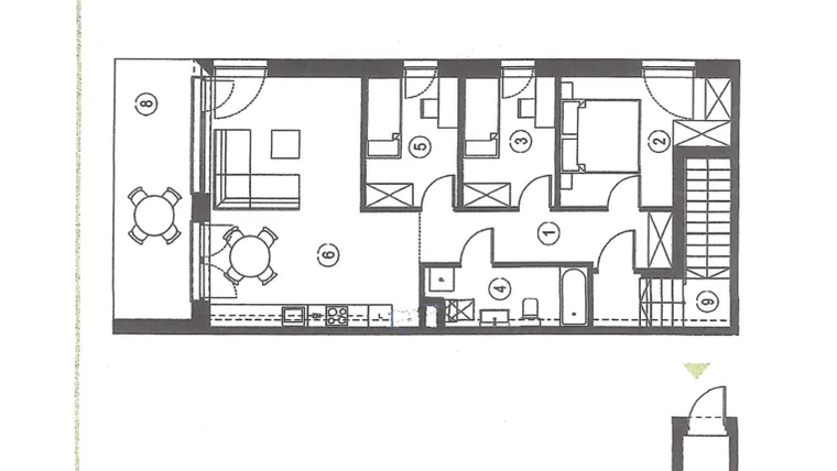 Rzut - Mieszkanie na sprzedaż 4 pokoje o powierzchni 80,03 m² - numer 12_2 w Apartamenty Sielanka