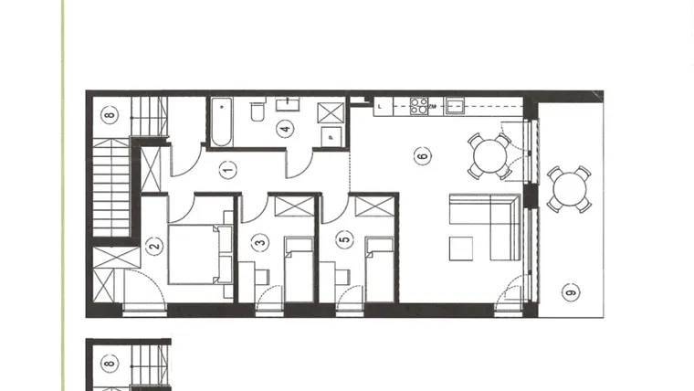 Rzut - Mieszkanie na sprzedaż 4 pokoje o powierzchni 79,1 m² - numer 13_2 w Apartamenty Sielanka