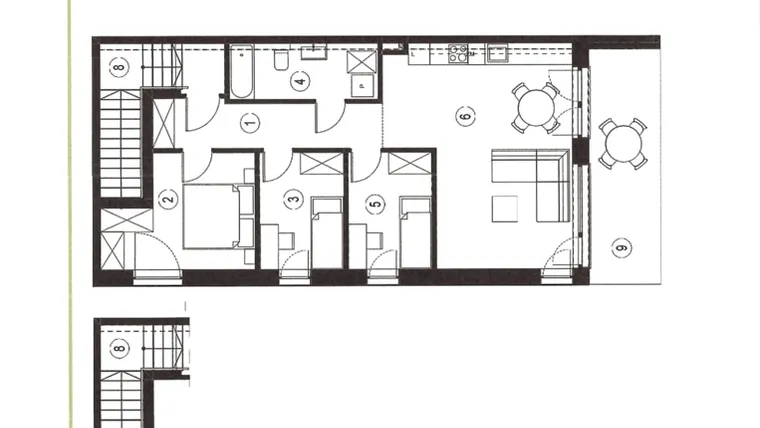 Rzut - Mieszkanie na sprzedaż 4 pokoje o powierzchni 78,96 m² - numer 16_2 w Apartamenty Sielanka