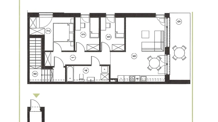 Rzut - Mieszkanie na sprzedaż 4 pokoje o powierzchni 79,21 m² - numer 18_2 w Apartamenty Sielanka