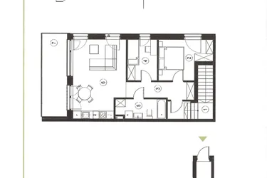 Rzut - Mieszkanie na sprzedaż 3 pokoje o powierzchni 67 m² - numer 20_2 w Apartamenty Sielanka