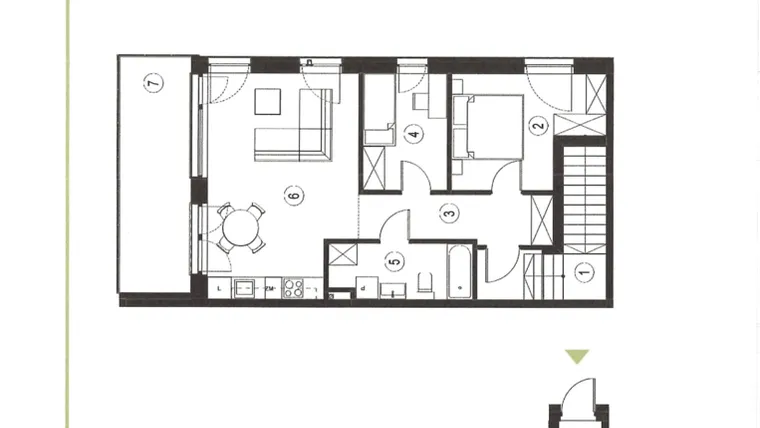 Rzut - Mieszkanie na sprzedaż 3 pokoje o powierzchni 67 m² - numer 20_2 w Apartamenty Sielanka
