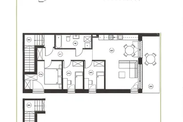 Rzut - Mieszkanie na sprzedaż 4 pokoje o powierzchni 79,4 m² - numer 21_2 w Apartamenty Sielanka