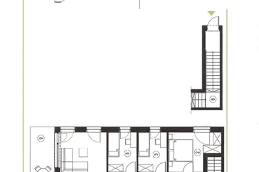 Rzut - Mieszkanie na sprzedaż 4 pokoje o powierzchni 79,09 m² - numer 25_2 w Apartamenty Sielanka