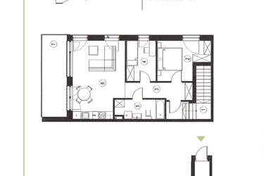 Rzut - Mieszkanie na sprzedaż 3 pokoje o powierzchni 67,13 m² - numer 28_2 w Apartamenty Sielanka