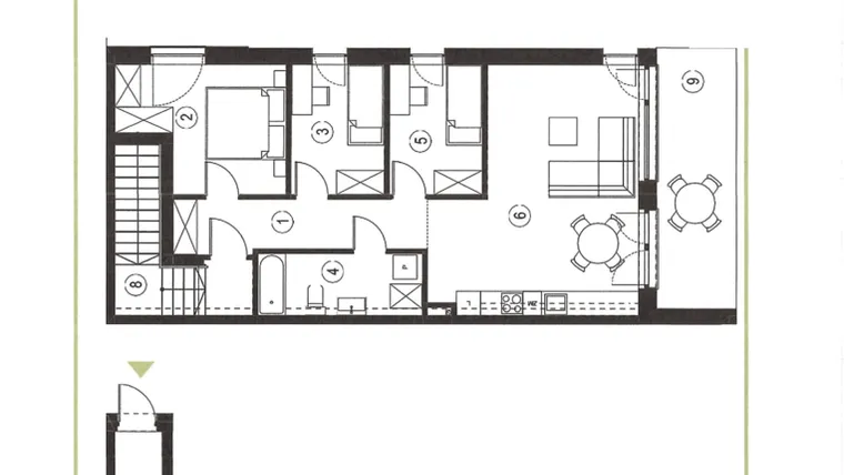 Rzut - Mieszkanie na sprzedaż 4 pokoje o powierzchni 79,16 m² - numer 26_2 w Apartamenty Sielanka