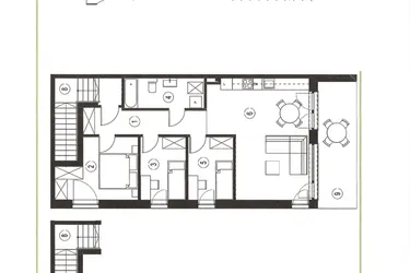 Rzut - Mieszkanie na sprzedaż 4 pokoje o powierzchni 79,23 m² - numer 29_2 w Apartamenty Sielanka