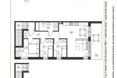 Rzut - Mieszkanie na sprzedaż 4 pokoje o powierzchni 79,07 m² - numer 5_2 w Apartamenty Sielanka