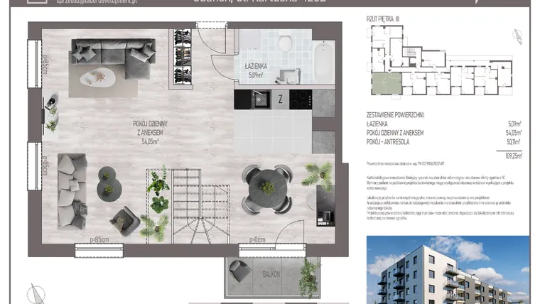 Rzut - Mieszkanie na sprzedaż 4 pokoje o powierzchni 109,25 m² - numer M.C.34 w Cichy Zakątek
