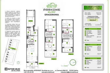 Rzut - Dom na sprzedaż 5 pokoi o powierzchni 142,34 m² - numer 21C/1 w Parkowe Kliny