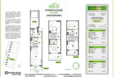 Rzut - Dom na sprzedaż 5 pokoi o powierzchni 142,34 m² - numer 23A/1 w Parkowe Kliny