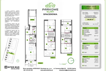 Rzut - Dom na sprzedaż 5 pokoi o powierzchni 144,35 m² - numer 23/2 w Parkowe Kliny