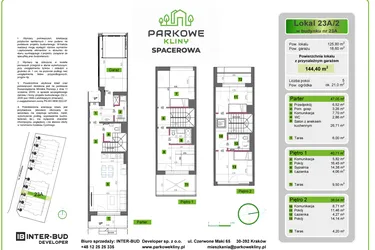 Rzut - Dom na sprzedaż 5 pokoi o powierzchni 144,3 m² - numer 23A/2 w Parkowe Kliny