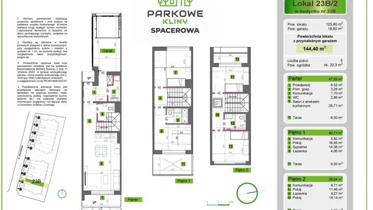 Rzut - Dom na sprzedaż 5 pokoi o powierzchni 144,4 m² - numer 23B/2 w Parkowe Kliny