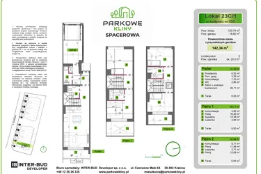 Rzut - Dom na sprzedaż 5 pokoi o powierzchni 142,81 m² - numer 23C/1 w Parkowe Kliny