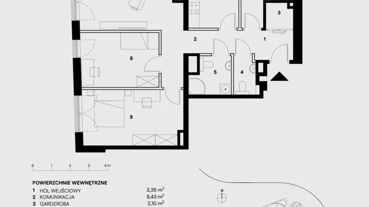 Rzut - Mieszkanie na sprzedaż 4 pokoje o powierzchni 99,18 m² - numer M29 w Skałka Residence