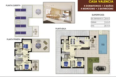 Rzut - Dom na sprzedaż 3 pokoje o powierzchni 204,75 m² - numer 22 w Domy w Orihuela - 72500927
