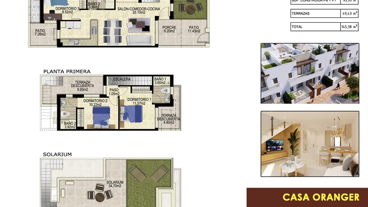 Rzut - Dom na sprzedaż 3 pokoje o powierzchni 95,95 m² - numer 8 w Domy w Orihuela - 72500927