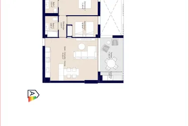 Rzut - Mieszkanie na sprzedaż 2 pokoje o powierzchni 88,47 m² - numer 1-030 w Apartamenty w Denia - 24356899