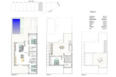Rzut - Dom na sprzedaż 3 pokoje o powierzchni 126,6 m² - numer 4 w Wille w San Javier - 25827451