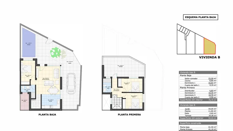 Rzut - Dom na sprzedaż 3 pokoje o powierzchni 102,7 m² - numer 4 w Domy w Pilar de la Horadada - 48809471
