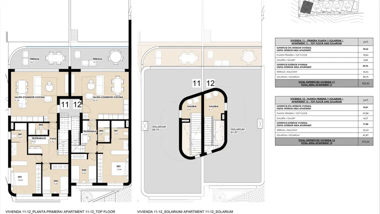 Rzut - Dom na sprzedaż 2 pokoje o powierzchni 151,01 m² - numer 12 w Domy w Torrevieja - 50973696