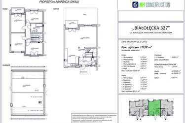 Rzut - Dom na sprzedaż 5 pokoi o powierzchni 123,02 m² - numer 7C w Białołęcka 327