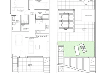 Rzut - Dom na sprzedaż 2 pokoje o powierzchni 67,5 m² - numer 1-12 w Domy w Pilar de la Horadada - 28050948