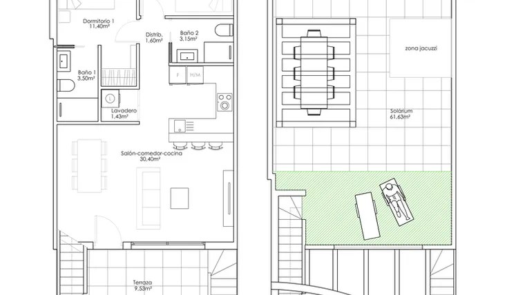 Rzut - Dom na sprzedaż 2 pokoje o powierzchni 67,5 m² - numer 1-12 w Domy w Pilar de la Horadada - 28050948