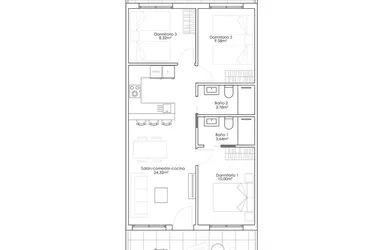 Rzut - Dom na sprzedaż 3 pokoje o powierzchni 67,5 m² - numer 0-7 w Domy w Pilar de la Horadada - 28050948