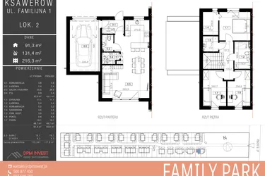 Rzut - Dom na sprzedaż 4 pokoje o powierzchni 115,3 m² - numer 1B w Family Park Ksawerów IV