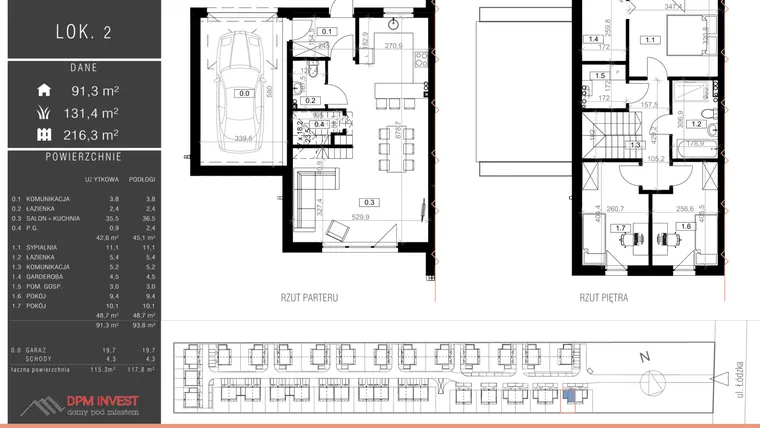 Rzut - Dom na sprzedaż 4 pokoje o powierzchni 115,3 m² - numer 1B w Family Park Ksawerów IV
