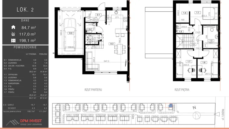 Rzut - Dom na sprzedaż 4 pokoje o powierzchni 108,7 m² - numer 2B w Family Park Ksawerów IV