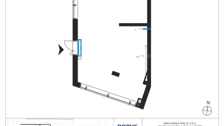 Rzut - Lokal użytkowy na sprzedaż 1 pokój o powierzchni 90,81 m² - numer J.0U04 w Nadmotławie Apartments
