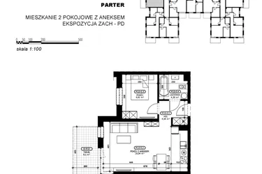 Rzut - Mieszkanie na sprzedaż 2 pokoje o powierzchni 44,3 m² - numer C2-M10 w Stacja Łódź V – etap C2