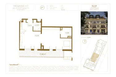 Rzut - Mieszkanie na sprzedaż 2 pokoje o powierzchni 78,13 m² - numer 2 w Centrala